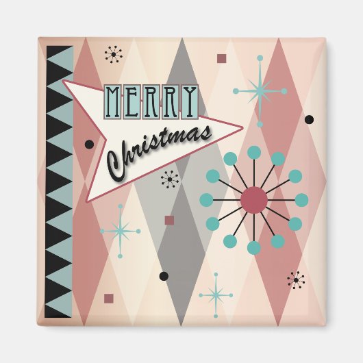 Kerstmis Retro 01 Magneet (Voorkant)