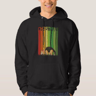 Kerstmis Retro Aardvark Schattige Groep Matching X Hoodie