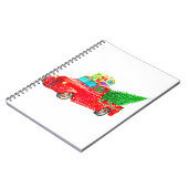 Kerstmis Retro Auto Vakantie Notitieboek (Linkerzijde)