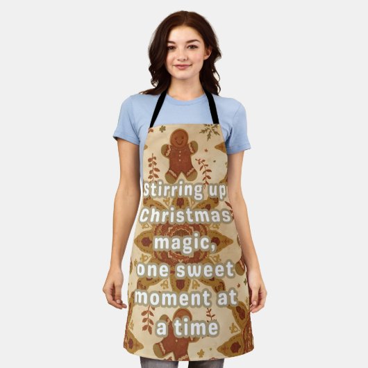 Kerstmis Retro‑Boho Peperkoek Magische Chef Schort (Gedragen)