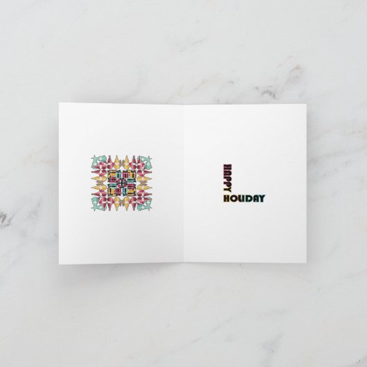 Kerstmis Retro Boom Feestdagen Kaart (Binnen)