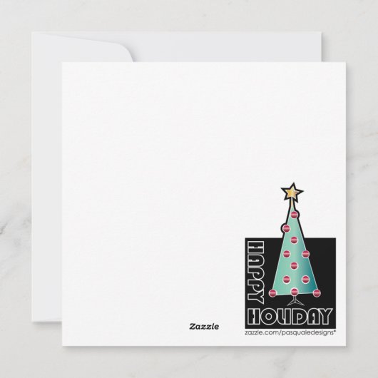 Kerstmis Retro Boom Feestdagenkaart (Achterkant)