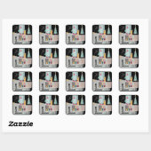 Kerstmis Retro Boom Vierkante Sticker (Vel)