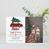 Kerstmis Retro Groovy tweeling verjaardagsfeestje Kaart (Staand voorkant)