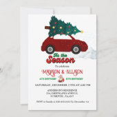 Kerstmis Retro Groovy tweeling verjaardagsfeestje Kaart (Voorkant)