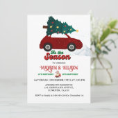 Kerstmis Retro Groovy tweeling verjaardagsfeestje Kaart (Staand voorkant)