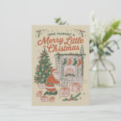 Kerstmis Retro Kerstman Cadeaus Vakantie Feestdagenkaart (Staand voorkant)