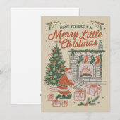 Kerstmis Retro Kerstman Cadeaus Vakantie Feestdagenkaart (Voorkant / Achterkant)