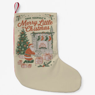 Kerstmis Retro Kerstman Cadeaus Vakantie Kleine Kerstsok