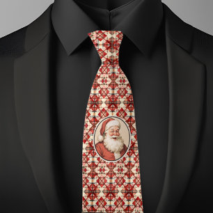 Kerstmis Retro Kerstman Stropdas