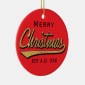 Kerstmis, "Retro Merry Kerstmis" of rond Ornament (Rechts)