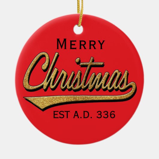 Kerstmis, "Retro Merry Kerstmis" of rond Ornament (Voorkant)