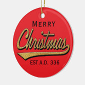 Kerstmis, "Retro Merry Kerstmis" of rond Ornament (Links)