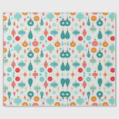 Kerstmis Retro Mid Century Moderne MOD Cadeaupapier (Vlak)