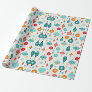 Kerstmis Retro Mid Century Moderne MOD Cadeaupapier