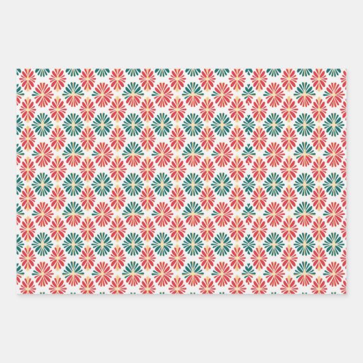 Kerstmis Retro Mid Century Moderne MOD Inpakpapier Vel (Voorkant 2)