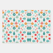 Kerstmis Retro Mid Century Moderne MOD Inpakpapier Vel (Voorkant)