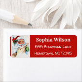 Kerstmis  Retro Santa Claus Red Etiket (Insitu)