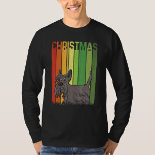 Kerstmis Retro Schotse Terrier Hondengroep Overeen T-shirt