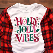 Kerstmis Retro Sfeer Merry Jolly Vibe Tri-Blend Shirt