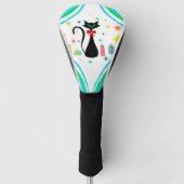 Kerstmis Retro Siamese Kat Golfheadcover (Voorkant)