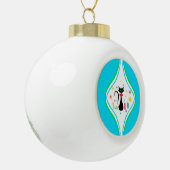 Kerstmis Retro Siamese Kat  Keramische Bal Ornament (Links)