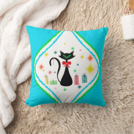 Kerstmis Retro Siamese Kat Kussen