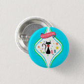 Kerstmis Retro Siamese Kat Ronde Button 3,2 Cm (Voorkant /achterkant)