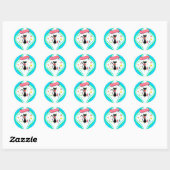 Kerstmis Retro Siamese Kat Ronde Sticker (Vel)