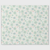 Kerstmis Retro Sneeuwvlokken Patroon Cream of Cust Cadeaupapier (Vlak)