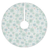 Kerstmis Retro Sneeuwvlokken Patroon Cream of Cust Kerstboom Rok (Voorkant)