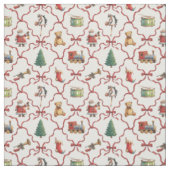 Kerstmis retro speelgoed Kerstman Kerstmis Stof (Swatch)
