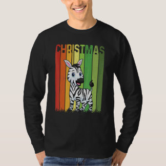 Kerstmis Retro Zebra Schattige Groep Matching Xmas T-shirt