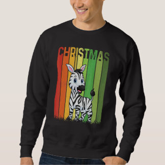 Kerstmis Retro Zebra Schattige Groep Matching Xmas Trui