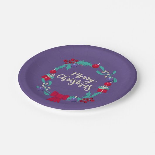 Kerstmis rijkdom papieren bordje (Gekanteld)