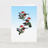 Kerstmis robijnrood-Throated Kolibrie Feestdagen Kaart (Voorkant)