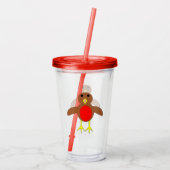 Kerstmis Robin Acryl Drinkbeker (Achterkant)