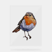 KERSTMIS ROBIN Acryl Teken ART DESIGN STIJL Bord (Voorkant)