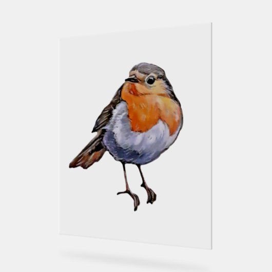 KERSTMIS ROBIN Acryl Teken ART DESIGN STIJL Bord (Hoek)