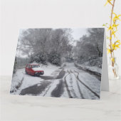 Kerstmis Robin Card Kaart (Gele Bloem)