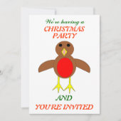 Kerstmis Robin Custom Party nodigt uit Kaart (Voorkant)