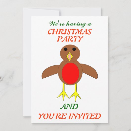 Kerstmis Robin Custom Party nodigt uit Kaart (Voorkant)
