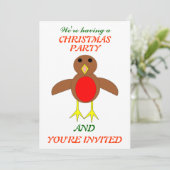 Kerstmis Robin Custom Party nodigt uit Kaart (Staand voorkant)