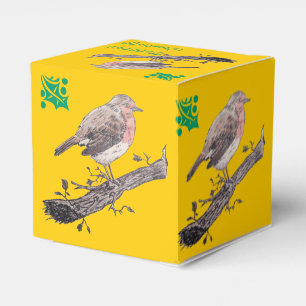 Kerstmis Robin en de illustratie van Bedankdoosjes