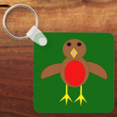 Kerstmis Robin Maatwerk Sleutelhanger (Voorkant)