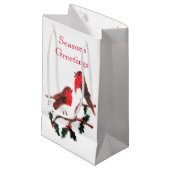 kerstmis Robin Seasons Greetings Klein Cadeauzakje (Voorkant Gekanteld)