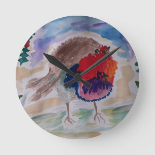Kerstmis Robin Wandklok