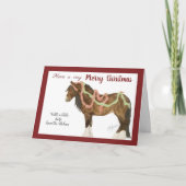 Kerstmis Robins & Paard Feestdagen Kaart (Voorkant)