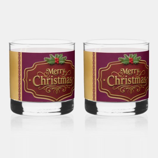 Kerstmis Rock Glas Set (Voorkant)