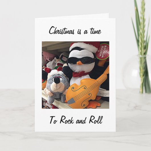 KERSTMIS = ROCK / ROLL MET JE "LIEVERD" FEESTDAGEN KAART (Voorkant)